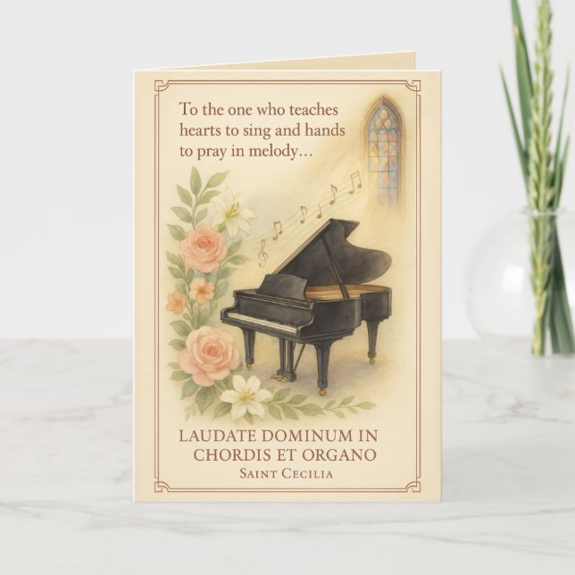 Katolsk Musiker Lärare Körledare Piano Kort (Framsida)