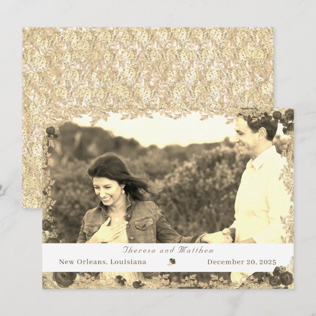 Katolsk Ornate Ro platt spara datumkortet Datumet (Fram/baksida)