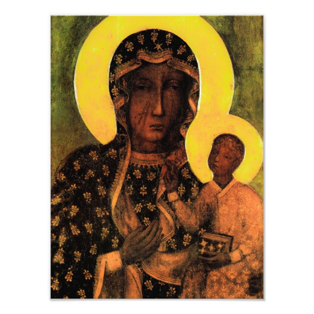 Katolsk Poster Virgin Mary och Child Jesus (Framsidan)
