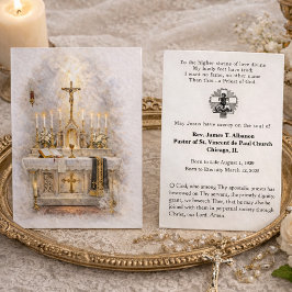 Katolsk Präst Begravning Minnesbön Visitkort
