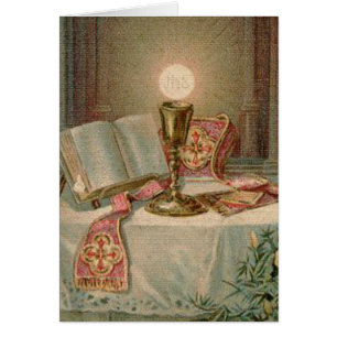 Katolsk präst för altarebägareMissal Eucharist OBS Kort