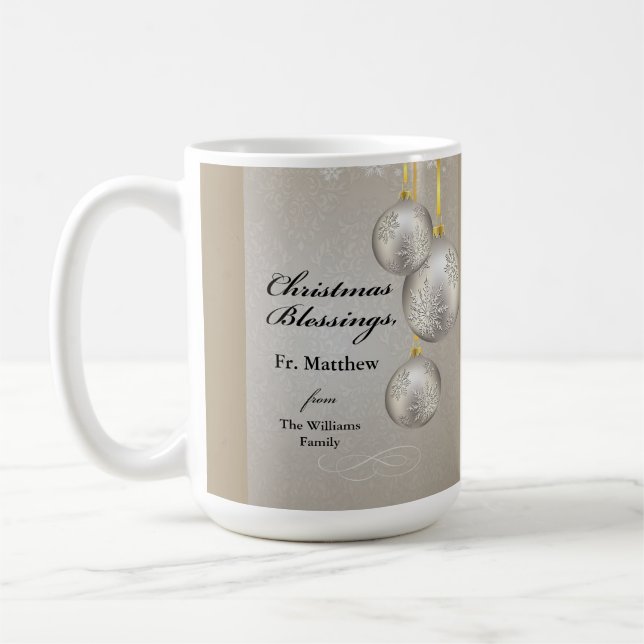 Katolsk präst jul elegant hängande ornament kaffemugg (Vänster)