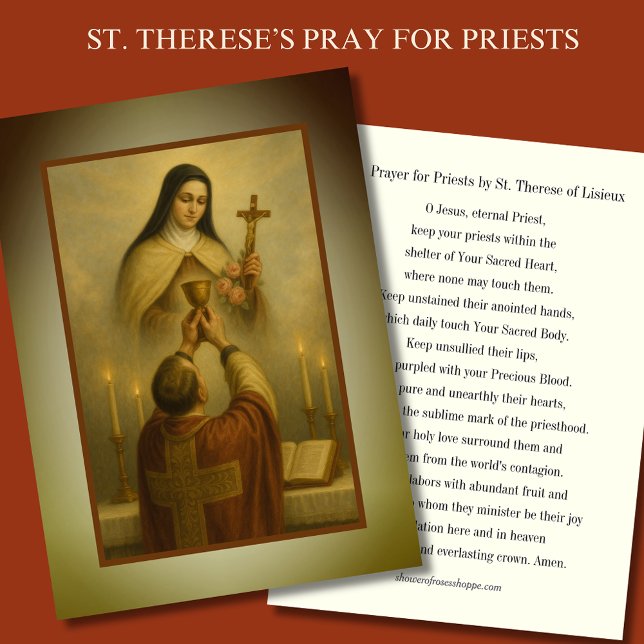 Katolsk präst Prayer av St. Therese Religiösa Visitkort (Skapare uppladdad)