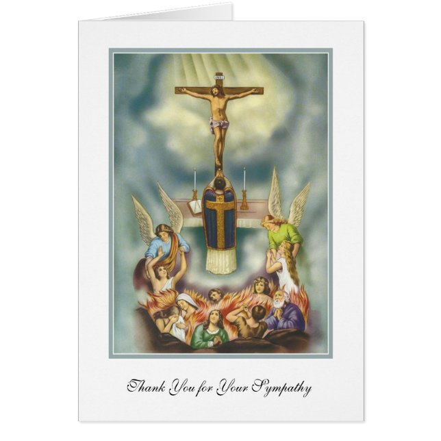 Katolsk präst som erbjuder masskondoleans Tack Hälsningskort (Framsidan)