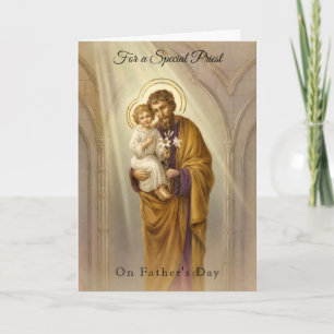 Katolsk Präst  St. Josef Faderns dag Jesus Kort