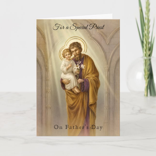 Katolsk Präst  St. Josef Faderns dag Jesus Kort (Framsida)