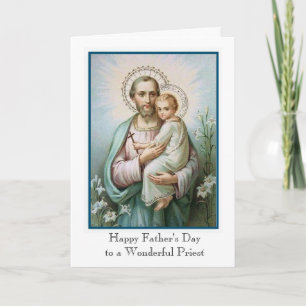 Katolsk Präst St. Joseph Barn Jesus Fars Dag Kort