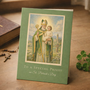 Katolsk präst St. Patrick's Day Jesus Kort