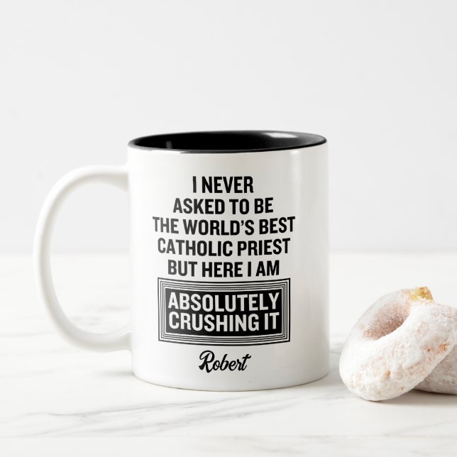 Katolsk präst Två-Tonad mugg (Med munk)