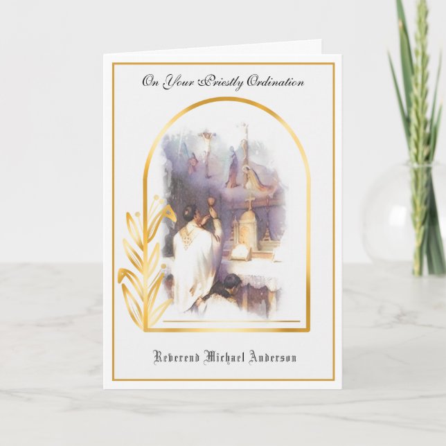 Katolsk Prästvigning Religiös Jesus  Kort (Framsida)