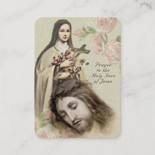 Katolsk Prayer Heliga Ansikte St. Therese Religiös Placeringskort