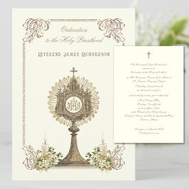 Katolsk Priesthood Ordination Annibröllopsdag Inbjudningar