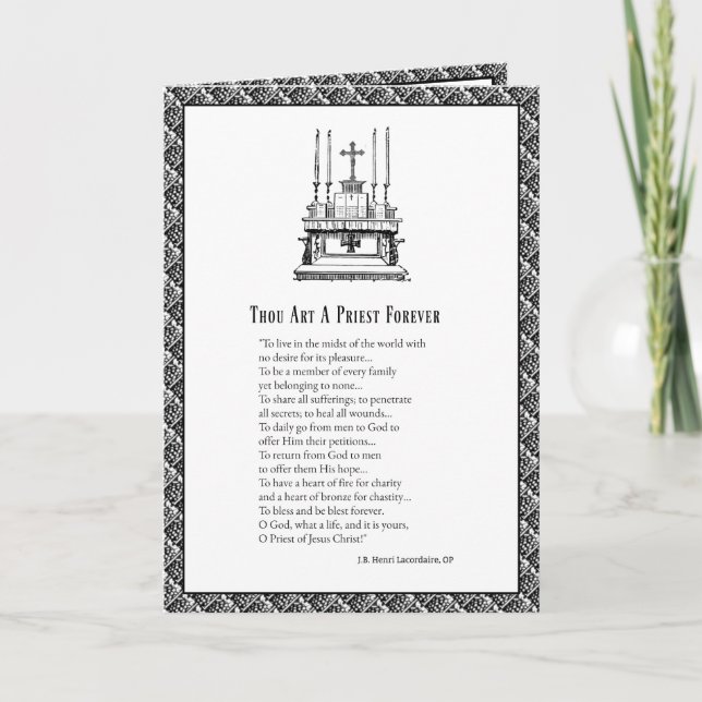 Katolsk Priestordorg-jubileumsmassa för latin Kort (Framsida)