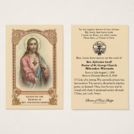 Katolsk prist Jesus begravning Heliga Card Visitkort
