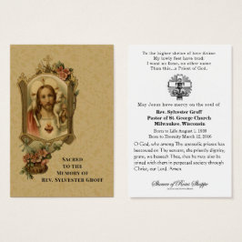 Katolsk prist Jesus begravning Heliga Card Visitkort