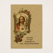 Katolsk prist Jesus begravning Heliga Card