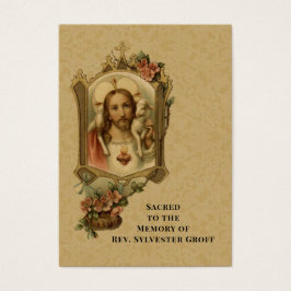 Katolsk prist Jesus begravning Heliga Card Visitkort
