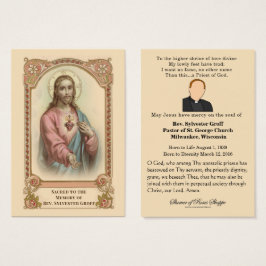 Katolsk prist Jesus begravning Heliga Card Visitkort