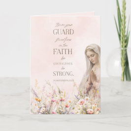 Katolsk religiös blomster skrift Maria Kort