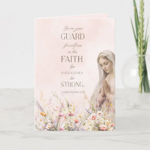 Katolsk religiös blomster skrift Maria Kort