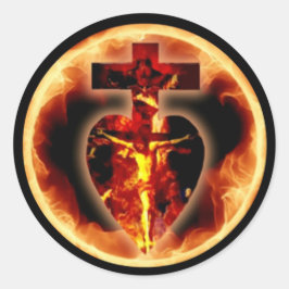 Katolsk Religiösa Jesus Crucifix Heliga Trinity Runt Klistermärke