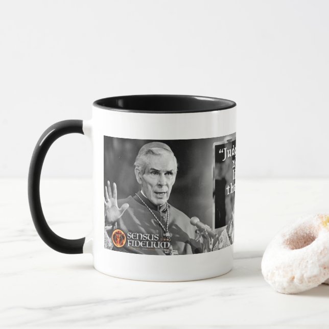 Katolsk Religiösa Offert biskop Fulton Sheen Mugg (Med munk)