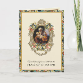Katolsk Religiösa St. Joseph Feast Prayer Card Kort