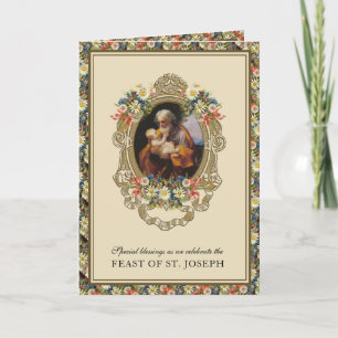 Katolsk Religiösa St. Joseph Feast Prayer Card Kort