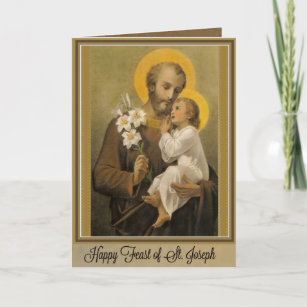 Katolsk Religiösa St. Joseph Feast Prayer Kort