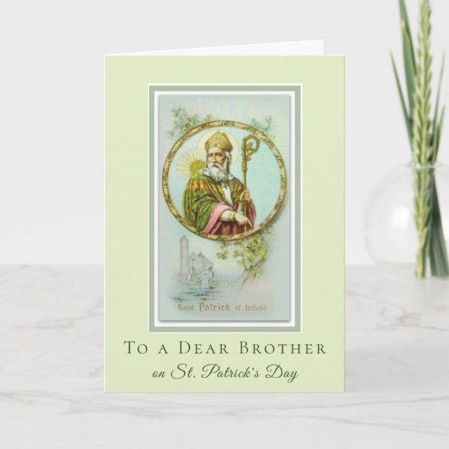 Katolsk Religiösa St. Patrick's Day Brother Card Kort (Framsida)