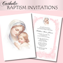 Katolsk Rosa Baptism Christening Mary Jesus