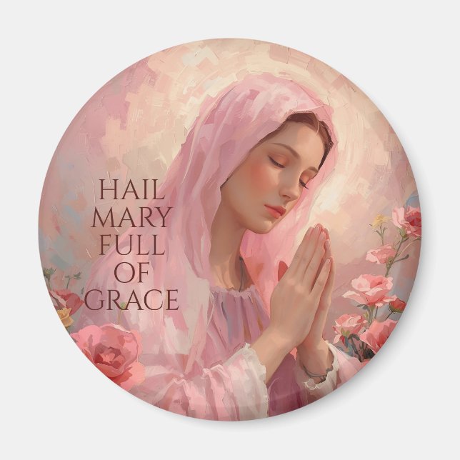 Katolsk Rosa Jungfru Maria  Magnet (Framsidan)