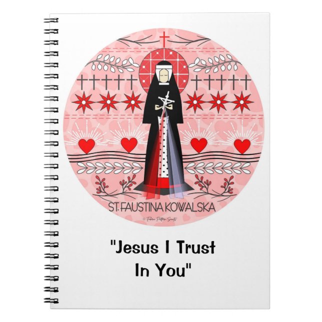Katolsk Saint-Notebook: St. Faustina Kowalska Anteckningsbok (Framsidan)