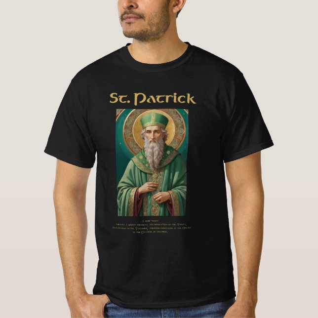 Katolsk Sankt Patrick Ikon T-shirt (Framsida)