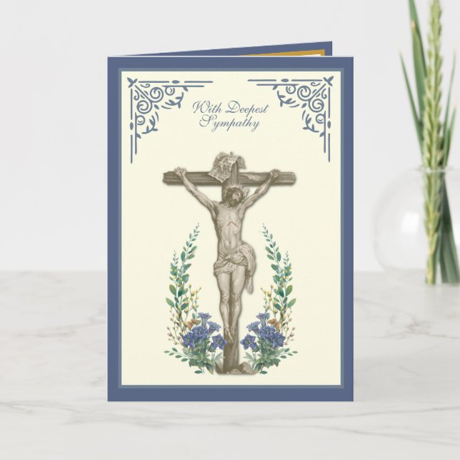 Katolsk Sympati Begravning Skrift Jesus  Kort (Framsida)