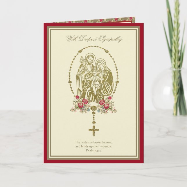Katolsk sympati Heliga Family Scripture Prayer Kort (Framsida)
