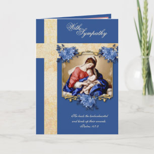 Katolsk Sympati Jungfru Maria Jesus Blommig Kort