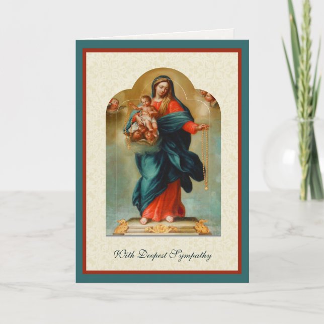 Katolsk Sympati Jungfru Maria Jesus Skrift Kort (Framsida)