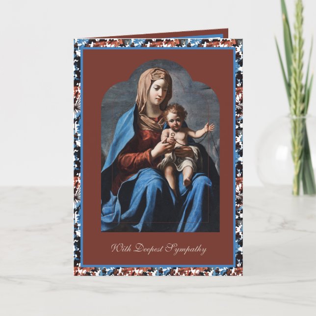 Katolsk sympati Virgin Mary Jesus Rosary Card Kort (Framsida)