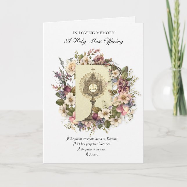 Katolsk sympatimassa som erbjuder Eukarist Kort (Framsida)