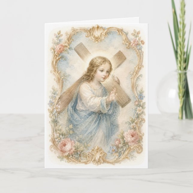 Katolsk tackkort för Jesusbarnet (Framsida)
