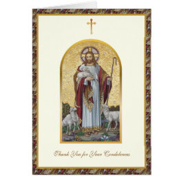 Katolsk Välgörande Herde Begravningskondoleans Hälsningskort