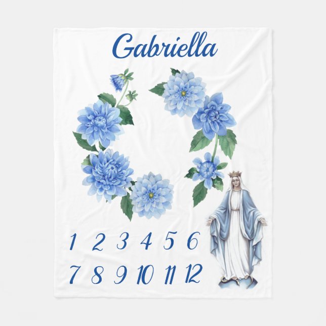 Katolsk välsignad jungfrulig Mary babymilstolpe Fleecefilt (Framsidan)