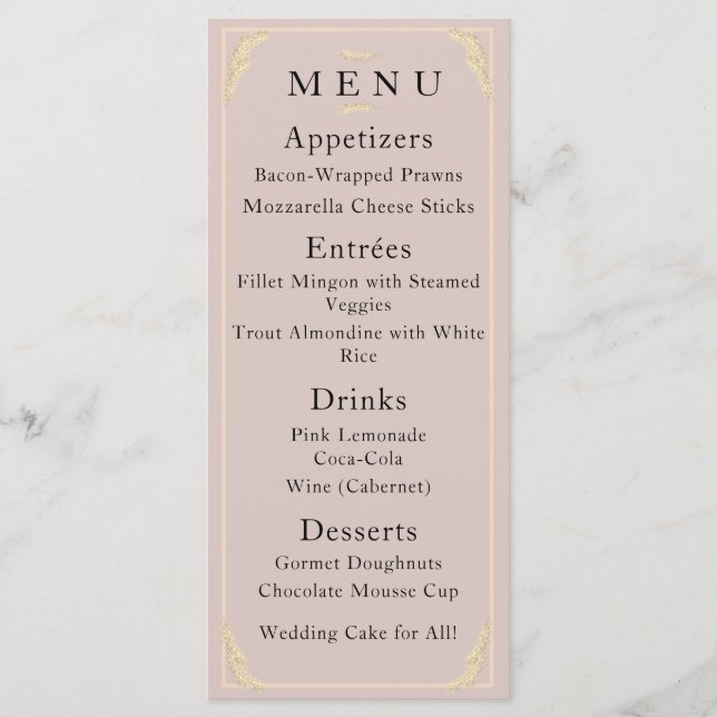 Katolsk Winter Wedding Menu Meny (Framsida)