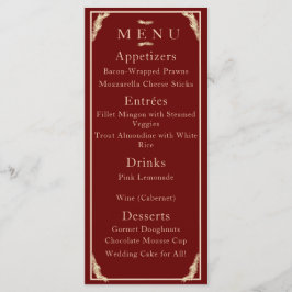 Katolsk Winter Wedding Menu Meny