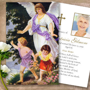Katolska angel Prayer Sympathy Cards för järnförlu Visitkort