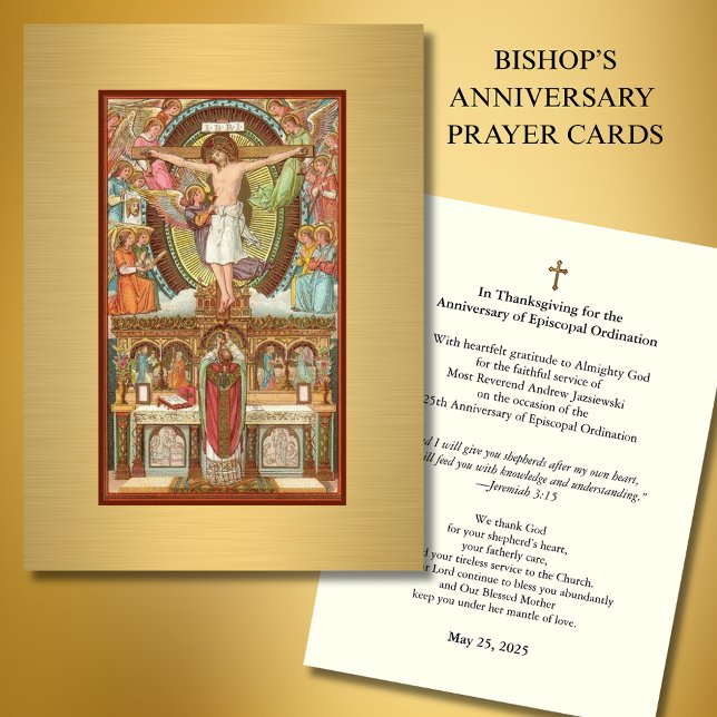 Katolska biskop-jubileum för Ordination Jesus Visitkort (Skapare uppladdad)