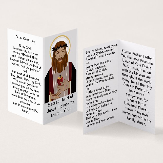Katolska böner till Jesus Kort (In- och utsida)