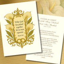 Katolska Bröllop Prayer Scripture Lilies