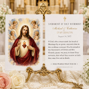 Katolska bröllopsbönkortet Heliga Hjärtas Jesu Visitkort
